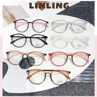 Hộp đựng kính gọng tròn chống bức xạ thời trang Hàn Quốc LINLING, Thích hợp cho nữ GM2453NJ1