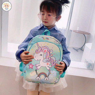 Coco baby Ba lô in hình hoạt hình kỳ lân Ba lô mẫu giáo Ba lô bé gái siêu nhẹ Ba lô lớp một