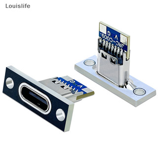 Ổ cắm louislife usb 3.1 type c có tấm cố định vít jack cắm usb type-c 3.1 type-c 2pin 4pin 5pin 6pin nữ đầu nối jack wsd