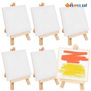 Bộ vải Canvas vẽ trống Mini kèm giá đỡ - Bảng trang trí vẽ thủ công cho trẻ em - Giá đỡ sách trên bàn