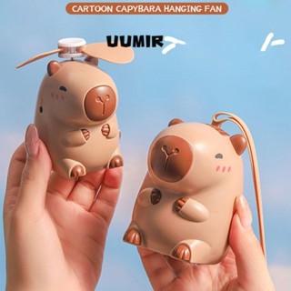Quạt treo cổ UUMIR Capybara, Quạt cầm tay sạc USB dây đeo cổ, Máy làm mát không khí hoạt hình thời trang Quạt Mini kích thước nhỏ ngoài trời