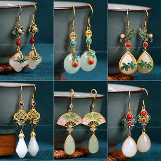 Mới Phong Cách Trung Quốc Cổ Tua Rua Bông Tai Mới Phong Cách Trung Hoa Retro Nữ Bông Tai