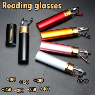 Di Động Mini Kính Đọc Sách Khung Kim Loại Hộp Bút Siêu Mỏng Nam Nữ Kính Đọc Sách Lão Thị Kính Mắt Có Hộp