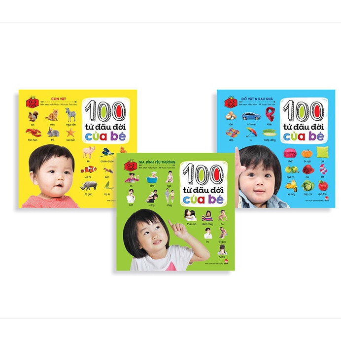 Sách - Combo 100 từ đầu đời của bé (3 quyển) [2023] (Kim Đồng)