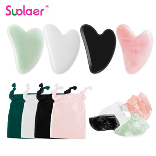 Suolaer Hoa Hồng Thạch Anh Pha Lê Ngọc Massage Ban Mặt Máy Mát Xa Hình Trái Tim guasha Đá Tự Nhiên guasha Dụng Cụ Làm Đẹp Nâng Mặt Lên