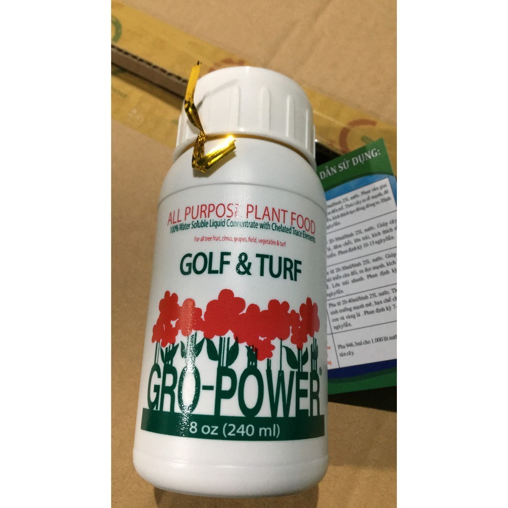 Sản phẩm Phân bón vi lượng GOLF VÀ TURF GRO-POWER lọ 240 ml