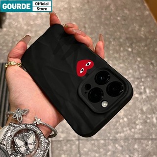 Gourde Ốp lưng Iphone đôi thời trang đen màu đỏ đơn giản icon Họa Tiết Ốp Điện Thoại Silicon Mềm gợn sóng Cao Cấp Chống Sốc Cho Iphone 15 14 12 13 11 Pro Max IP 7 8 Plus Iphon X XS XR XsMax