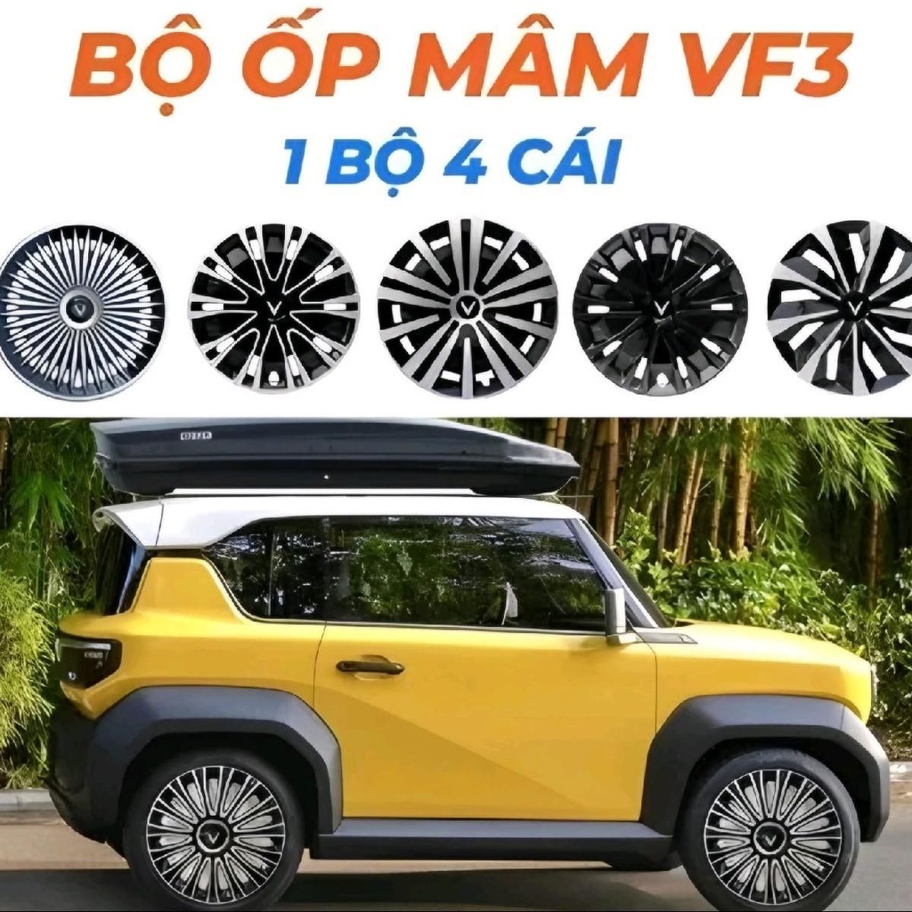 Bộ 4 Ốp lazang VF3 và VF5S R16 - Chụp mâm VF3, VF5S - Phụ kiện và phụ tùng VinFast VF3, VF5 chất lượ