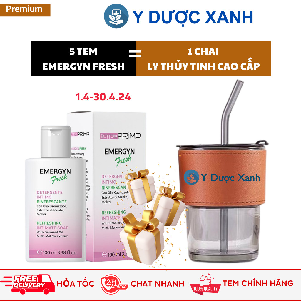 [ Y Dược Xanh ]  DOTTORPRIMO EMERGYN FRESH,100 ml, gel vệ sinh phụ nữ
