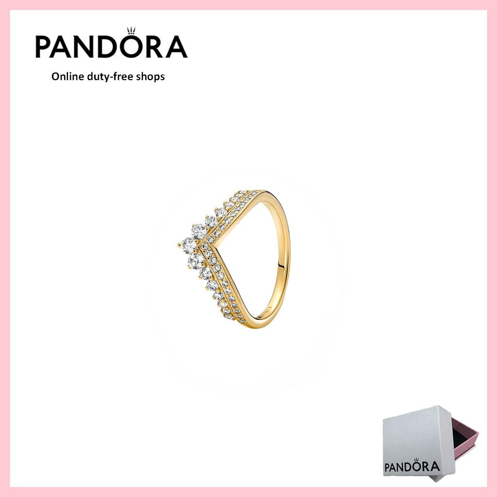 [Miễn thuế] Nhẫn trang sức bạc PANDORA 100% AuthenticS925 [167736C01] Nhẫn Tiara ước mơ vượt thời gi