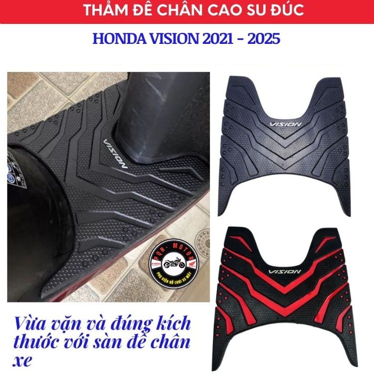 Thảm Lót Chân Cao Su Cho Vision 2025. Vision 2014-2024 Mẫu Dày 9mm. Phụ kiện Vision 110i
