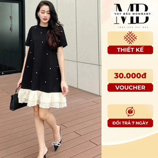 Đầm Suông Đuôi Cá, Váy Bầu Babydoll Mùa Hè Thiết Kế Dài Qua Gối Xinh Xắn Mẫu Mới Thời Trang Cao Cấp