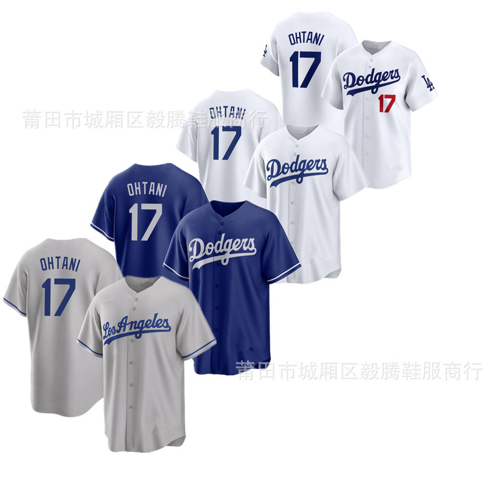 Shohei Otani Jersey Dodgers Đồng phục bóng chày Jersey 17 OHTANI Phiên bản thêu