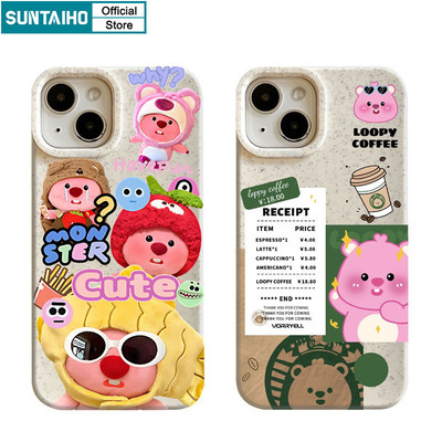 Suntaiho Ốp lưng Iphone Đẹp Ngộ nghĩnh Vỏ Dễ Thương Họa Tiết Động Vật Hoạt Hình Ốp Điện Thoại Silicone Mềm Cao Cấp Chống Sốc Cho Iphone 15 14 12 13 11 Pro Max IP 7 8 Plus Iphon X Xs XR Xs Max Hàn quốc Ốp Lưng