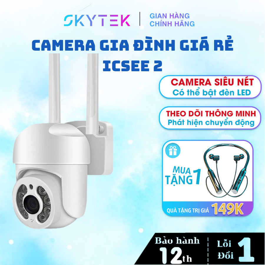 Camera gia đình ICSEE 2,  máy bi nhỏ không dây wifi, tầm nhìn ban đêm hồng ngoại ngoài trời, camera 