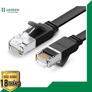 Cáp mạng lan cat 6 utp dây dẹp ugreen 50183 0.5m màu đen nw101 - 50183