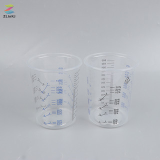 Zlinkj 10 / 50 Chiếc Sơn Trộn Cốc Hiệu Chỉnh Sơn Nhựa Trộn Cốc 600ml Trộn Nồi Mới