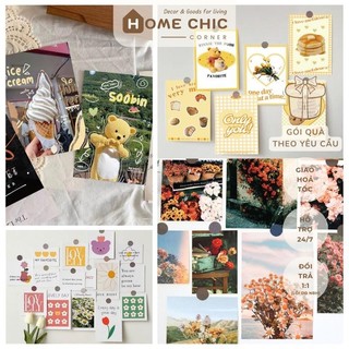 Set postcard dán tường bìa ảnh trang trí decor bàn học phụ kiện chụp ảnh Hàn Quốc Vintage/Boho | HOME CHIC CORNER