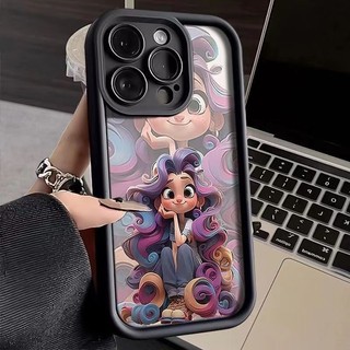 Tóc Tím Dài Cô Gái Cười Thích Hợp Cho Apple 15 Vỏ Điện Thoại 13 ProMax Chống Rơi IPhone 11 Nữ 12 / 14 Vỏ Bảo Vệ Mềm 7 / 8p Nam Nữ XSMAX