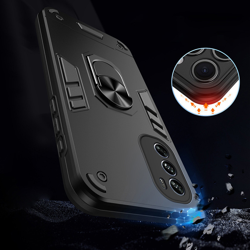 Dành Cho Motorola Moto G62 Hybrid Vỏ Giáp Chống Sốc Giá Đỡ Nhẫn