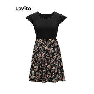 Đầm Lovito xếp nếp họa tiết hoa nhí phong cách Boho cho nữ LSE02752