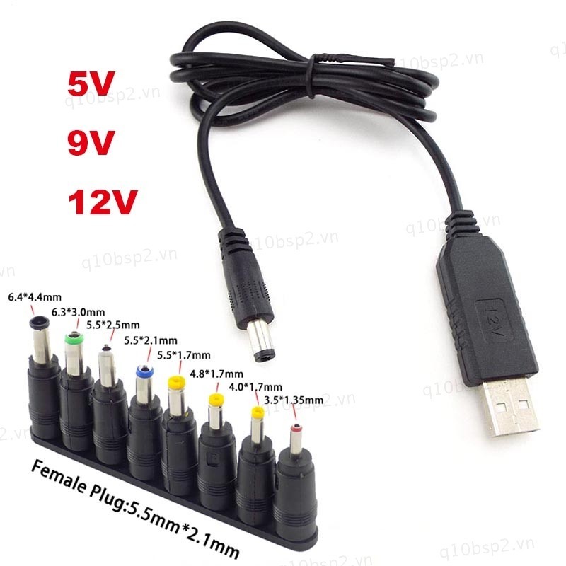 Cáp Nguồn USB Sang DC Jack Cáp Sạc Đầu Nối Nguồn 5V 9V 12v Cho Bộ Định Tuyến Quạt Mini Loa VN10B2
