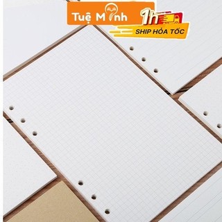 Ruột sổ còng A5 90 trang giấy refill 100gsm P07 caro/ruột chấm dot grid/ kẻ ngang-Line/ kế hoạch