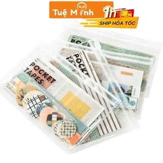 Set túi zip 40 ảnh Sticker dán Vintage, Bộ Sticker Post card trang trí sổ tay, điện thoại, laptop