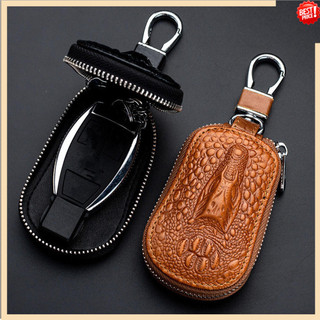 Thời Trang Unisex Da Chìa Khóa Chất Lượng Cao Dung Tích Lớn Dây Kéo Chìa Khóa Túi