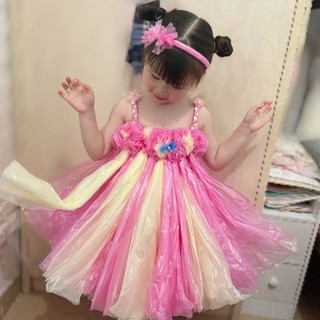 Quần áo thân thiện với môi trường trẻ em thời trang mẫu giáo handmade cha mẹ-con tự làm quần áo sáng tạo cha mẹ-con quần áo sàn catwalk 5