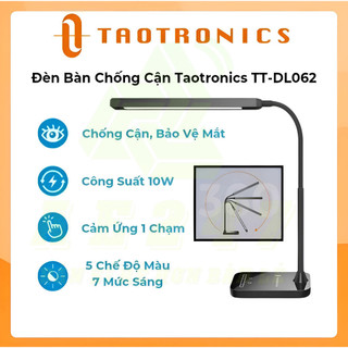 Đèn học để bàn taotronics tt-dl062, công suất 10w, 5 màu sáng, 7 mức sáng