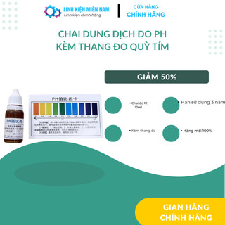 Dung dịch test pH kiểm tra nguồn nước - Thuốc thử ph, dung dịch thử ph 4-10 lọ 10ml,