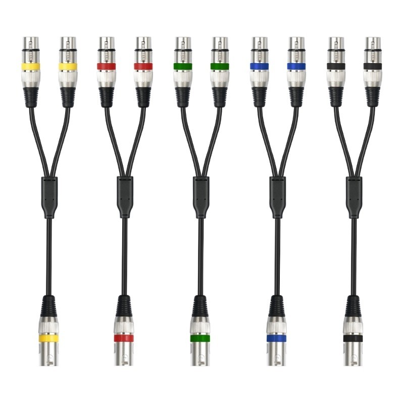 QJ 50cm 3Pin Line 3Pin Nam Hai Nữ Cáp Âm Nhạc 3Pin Y-Splitters 3Pin