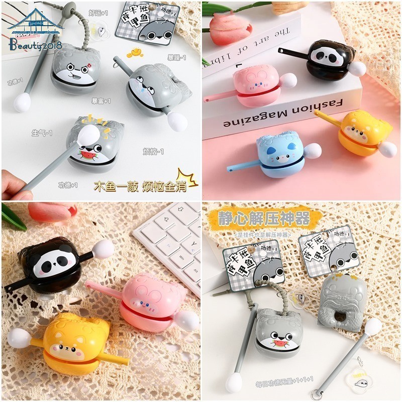Dụng cụ gõ cá bằng gỗ Mini dành cho sinh viên Đồ chơi giải nén Trang trí máy tính để bàn
