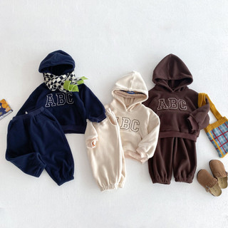 Mùa Thu Đông Trẻ Em Bé Bộ Nhân Quả ABC Chữ Cái Top + Quần Dài Hai Miếng Trẻ Em Phù Hợp Với Quần Áo Dài Tay Trẻ Em 2-6 Tuổi