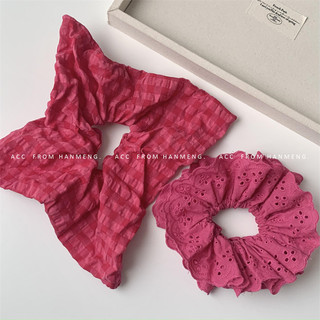 Rồng Màu Trái Cây Ren Kẻ Sọc Scrunchy Vuông Khăn Buộc Tóc