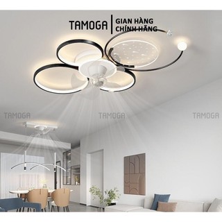 Quạt trần có đèn ốp trần thạch cao trang trí nhà cửa 3 chế độ sáng TAMOGA 8068