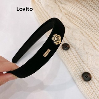  Cài tóc Lovito đính bông hoa màu trơn thường ngày cho nữ LFA03122 (Nhiều màu)