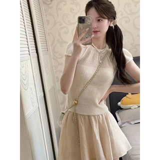 Áo coquette tay ngắn Áo thun baby tee Áo ôm body Phong Cách Nhẹ Nhàng Khâu Mềm Mại Sáp Mỏng Đan Top Nữ Mùa Hè 2024 Cao Cấp Tay Phồng Áo Thun Ngắn Tay