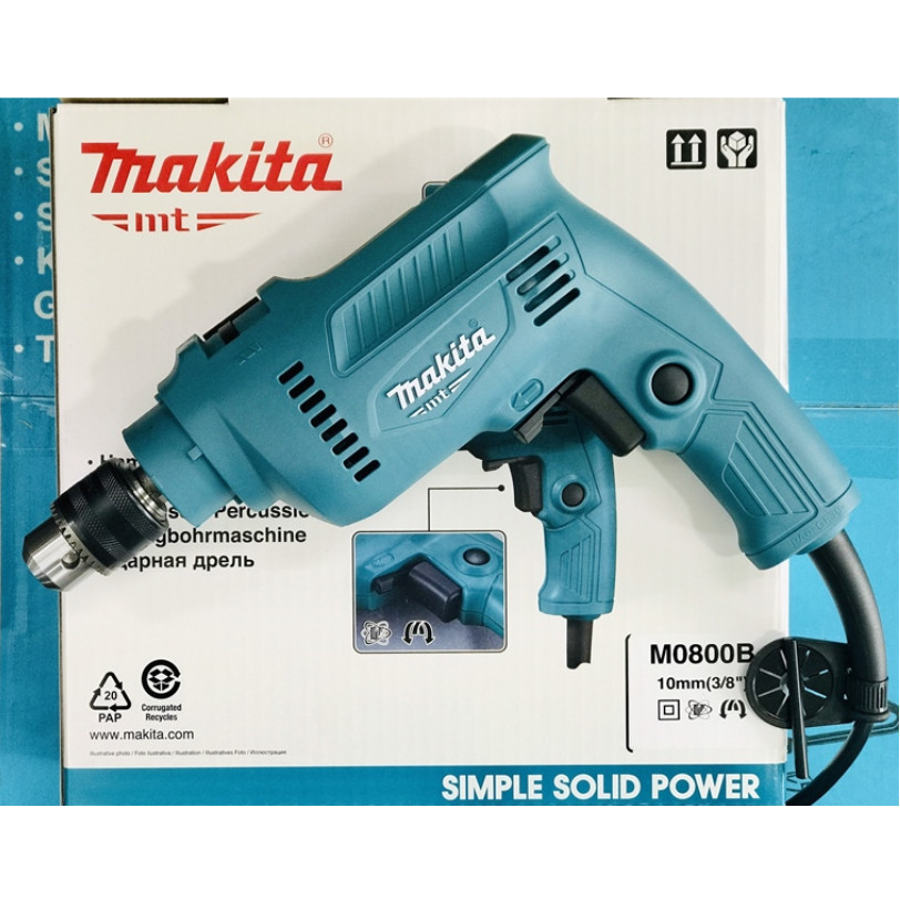 Máy khoan búa MAKITA M0800B 10mm/500W khoan Bê tông - Thép - Gỗ, chính hãng giá tốt BH6T