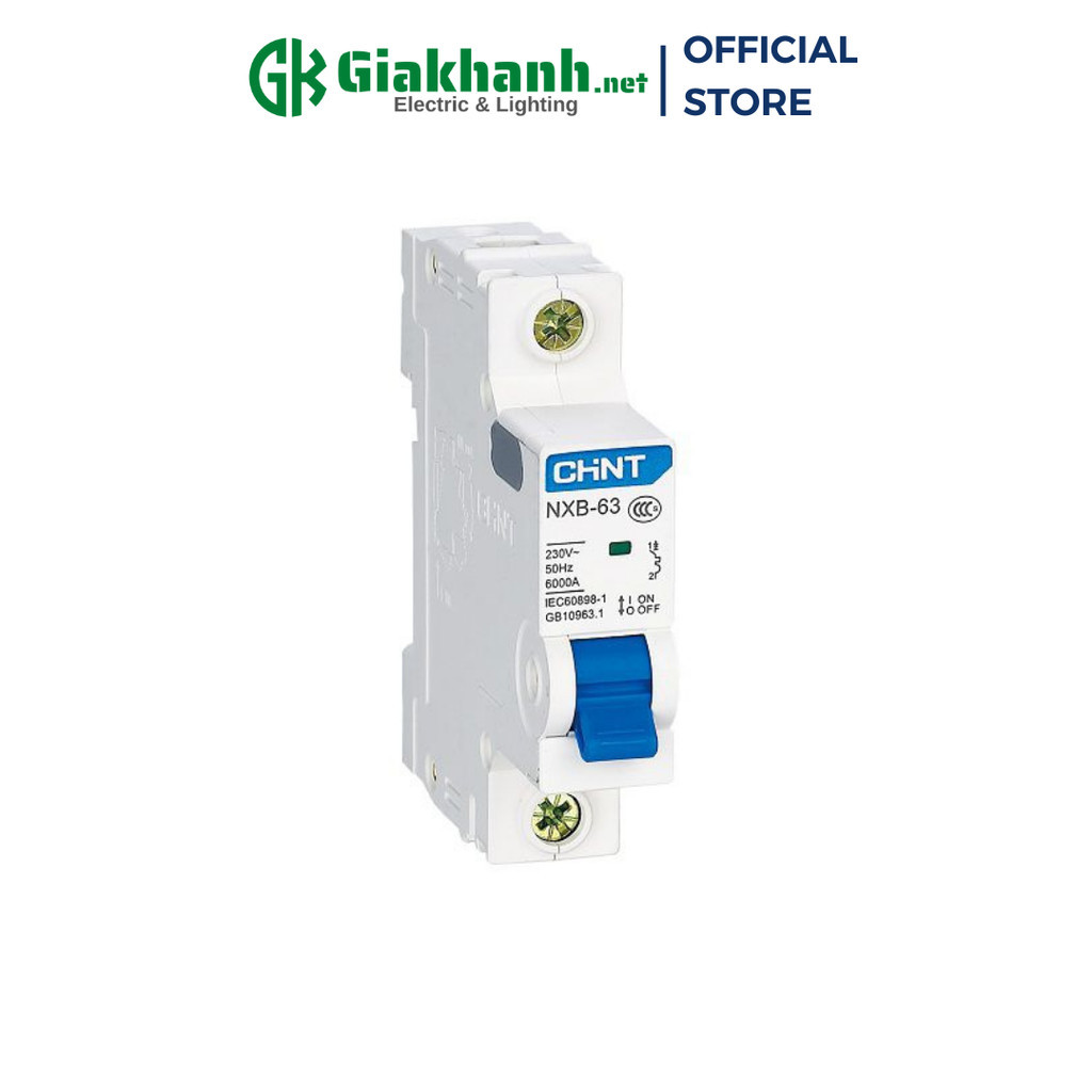 CB 1 tép - Aptomat CB Chống Quá Tải Và Ngắn Mạch MCB Chint NXB-63 63A 6KA 1P