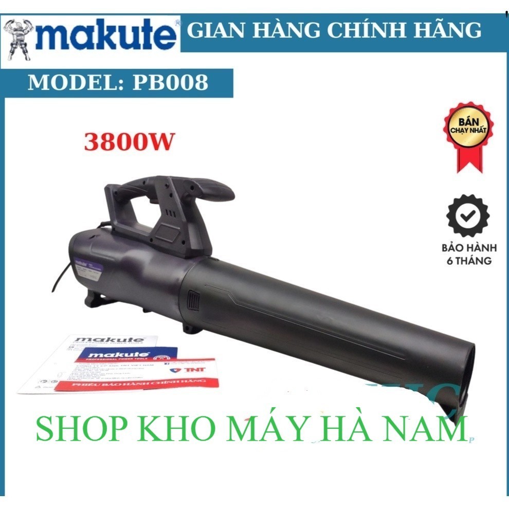Máy thổi lá cây - Thổi bụi công nghiệp công suất 3800W dùng điện Makute PB008 CHÍNH HÃNG . kho náy h