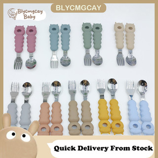 2 chiếc bé inox nĩa thìa hoạt hình totoro tạo kiểu silicon tay cầm nĩa thìa bộ đồ ăn bpa free