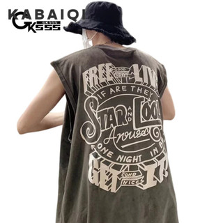 Áo tank nam KABAIQI, áo tank thể thao không tay phong cách rộng cổ điển kiểu dáng rộng phong cách unisex chất lượng cao, thích hợp cho cả nam và nữ