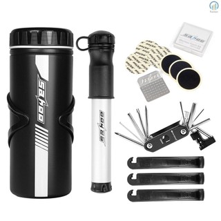 Bộ dụng cụ sửa chữa xe đạp BOHW Bộ sửa chữa xe đạp với máy bơm Mini Bộ dụng cụ đa chức năng 14 trong 1 750ml Hộp đựng chai đựng dụng cụ xe đạp