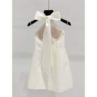Melbourne Slim Fit Dress Young Fitted Waist Backless Bow Halter Dress