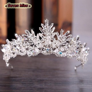 Sang Trọng Baroque Kim Cương Giả Pha Lê Đính Hạt Đầu Tiara Cô Dâu Vương Miện Đám Cưới Hàn Quốc Trang Trí Tóc