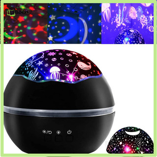 Giá thanh lý!! Đèn ngủ trẻ em Xoay 360 độ 2 trong 1 Ocean Starry Night Light Máy chiếu 8 màu Thay đổi ánh sáng