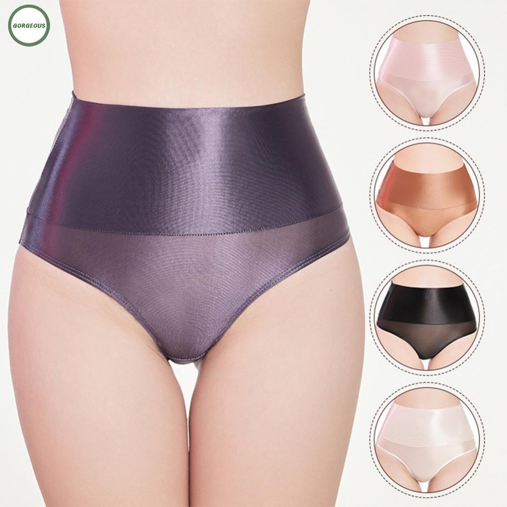 ⭐READY STOCK ⭐Shiny Sheer Panties for Women High Waist Briefs Ultra Thin Seamless Pants[Overseas Pro