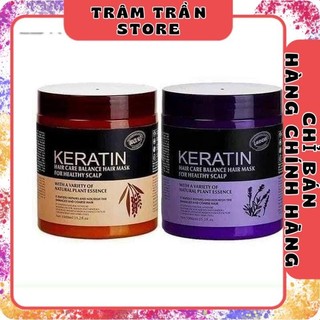 Kem ủ tóc keratin collagen 1000ml lavender brazil nut - ủ hấp tóc cung cấp dưỡng chất keratin